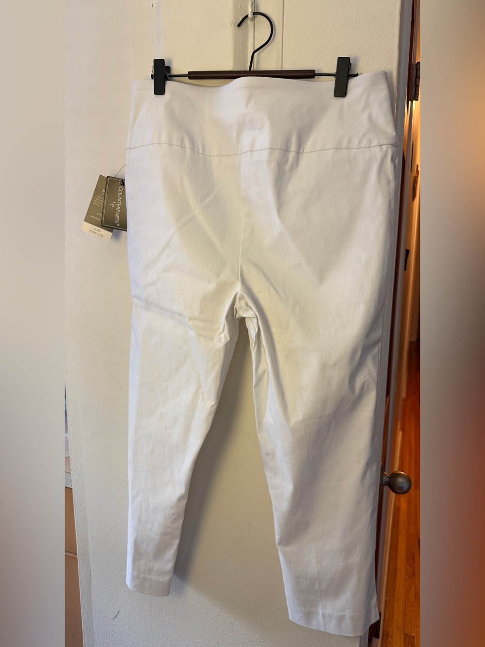 Counterparts White Slim Stretch Crop Pants size Large - Picture 3 of 6